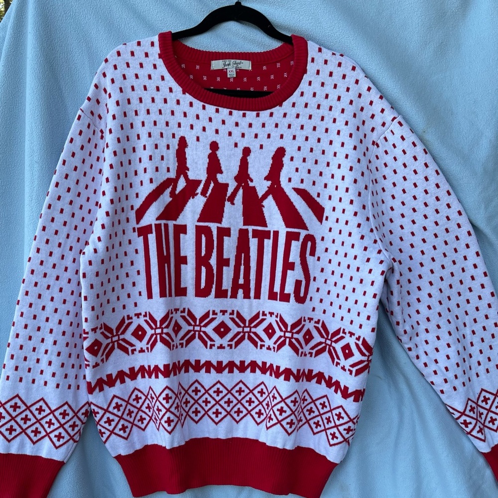 Junk Food of Los Angeles Beatles XXL mens holiday sweater